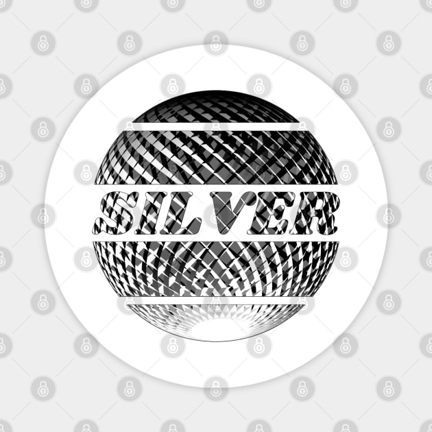 Silver discoball Magnet by Bailamor